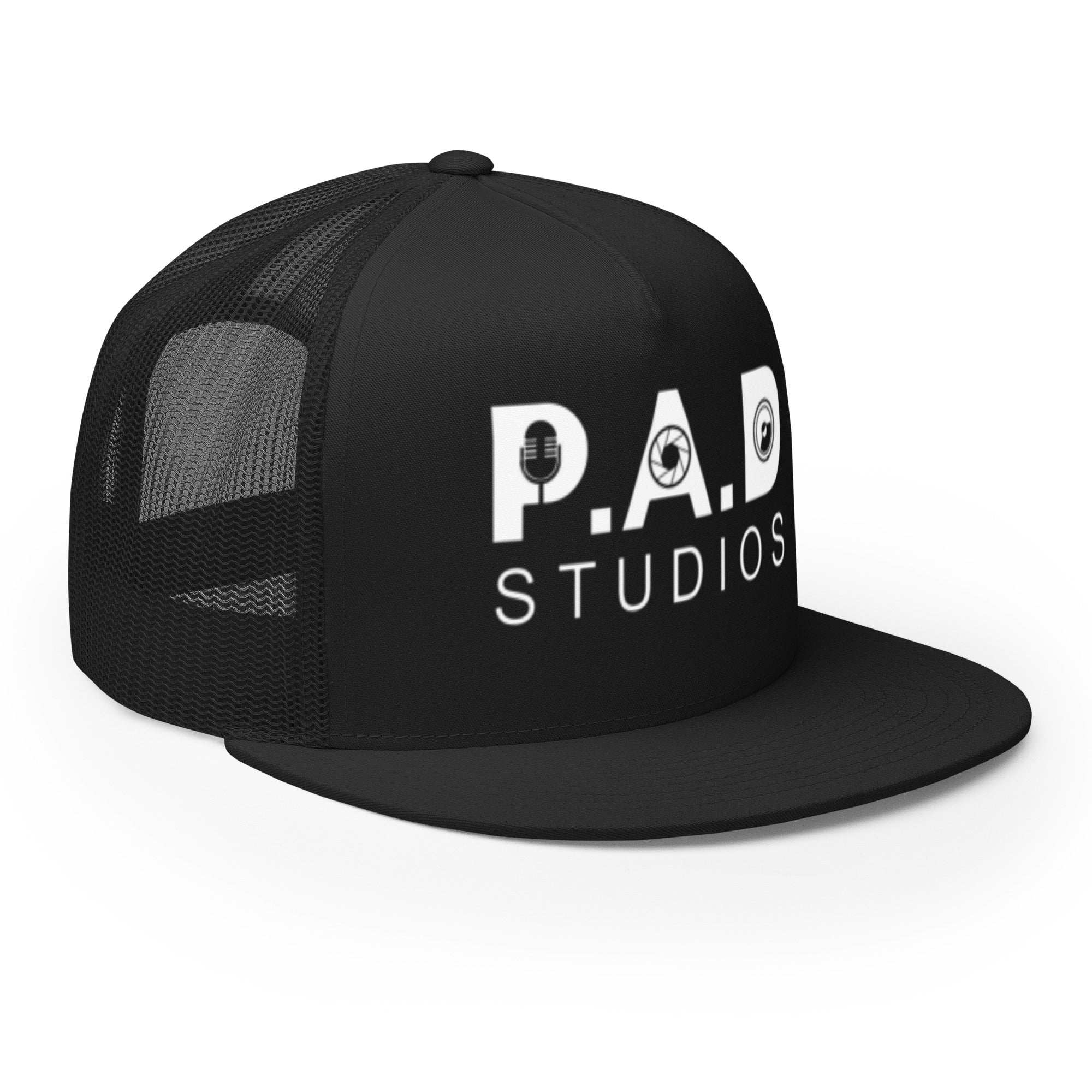 帽子 VALLAD STUDIO LOGO MESH CAP BLK/BLK PAD Studios Logo Hat | Black Snapback Studio Cap – PAD Studios Atlanta