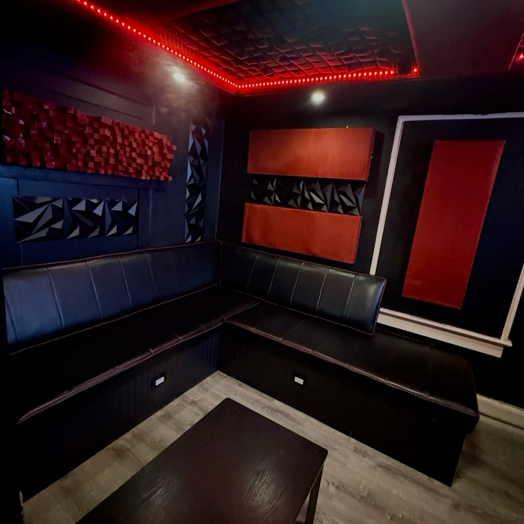 Interior view of A Room recording studio at PAD 1 designed for music recording sessions